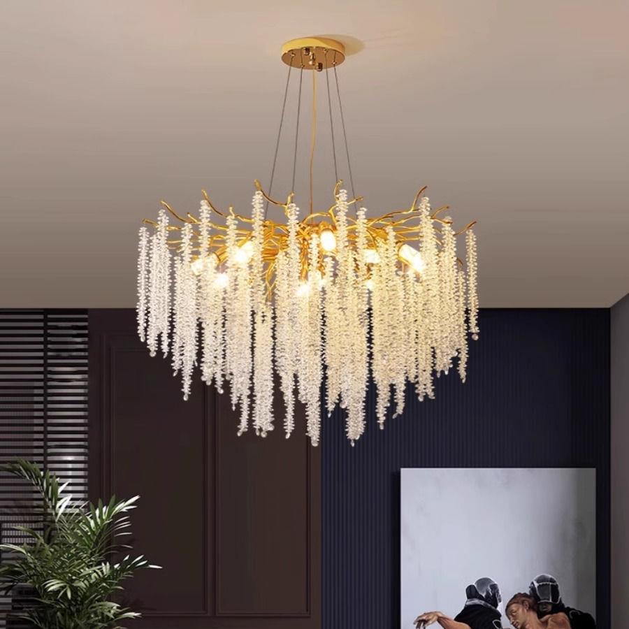 树枝吊灯法式轻奢流苏客厅水晶灯现代简约卧室餐厅高档大气别墅灯