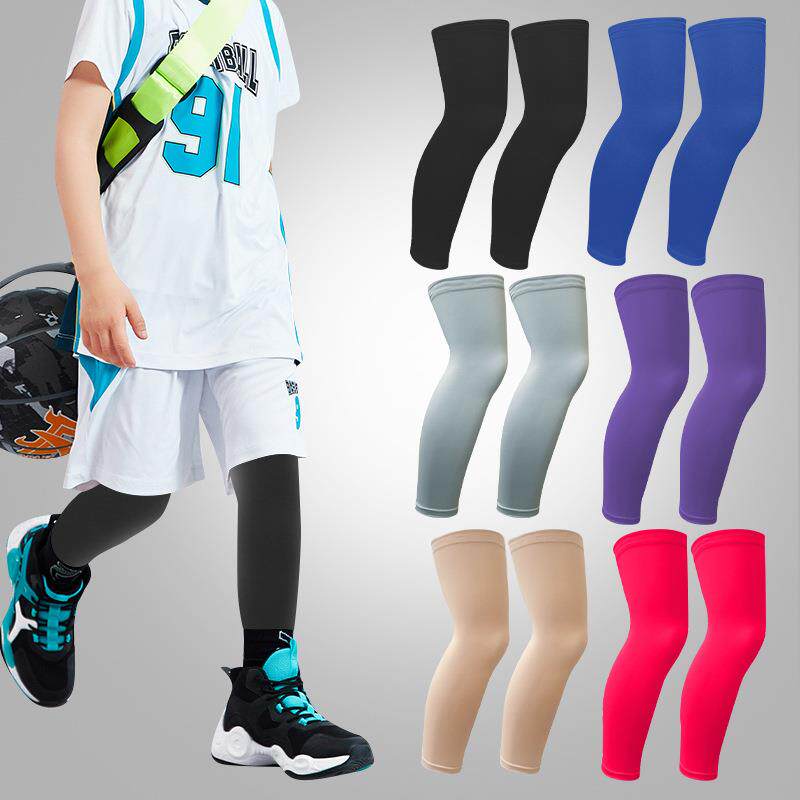 夏季爆款男女儿童骑行防晒冰丝腿套户外运动防紫外线高弹透气护膝