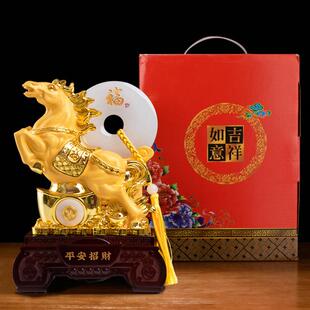 马年礼品绒沙金聚宝盆金马摆件4S店金蛇保险公司年会开门红礼品