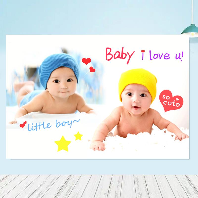 婚房2021新款装饰画胎教海报75x50可爱男bb贴画备孕婴儿图片墙贴