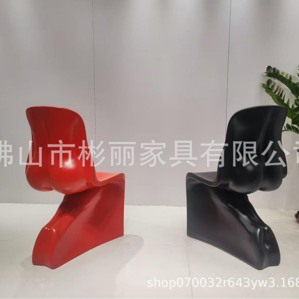 创意个性他和她椅设计师玻璃钢人体造型导台餐椅现代简约美女椅子