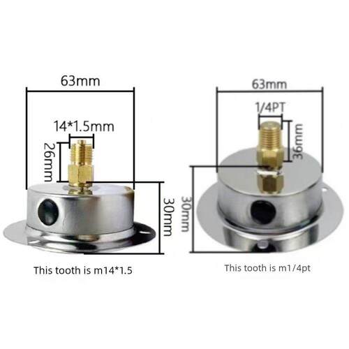 轴向带边耐震压力表YN60ZT/25/40mpa液压油压表水压表防震气压表