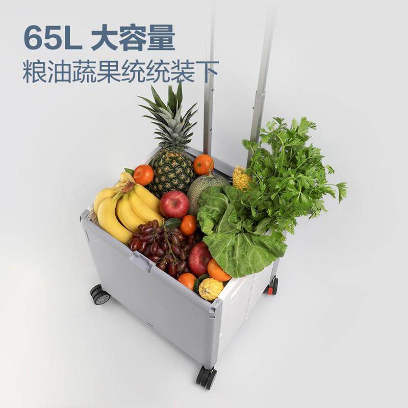 新款户外小车收纳箱X08用带轮子一键折叠推拉杆滑轮推储物箱家手