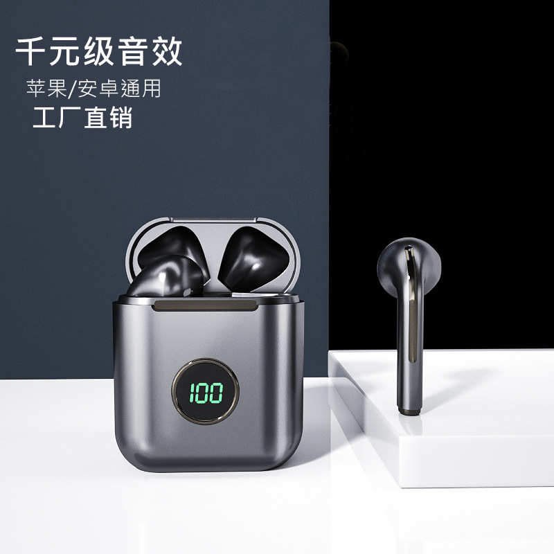 跨境无线翻译耳机X1蓝牙耳机带数显J18升级版tws降噪运动耳机