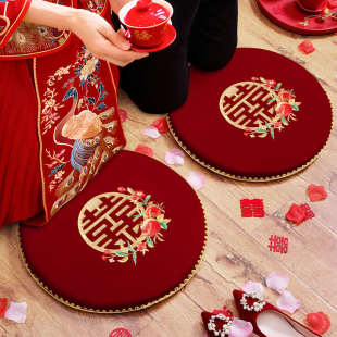 跪垫结婚一对新娘坐福垫酒红敬茶改口喜垫子拜堂敬酒跪跪拜百福垫
