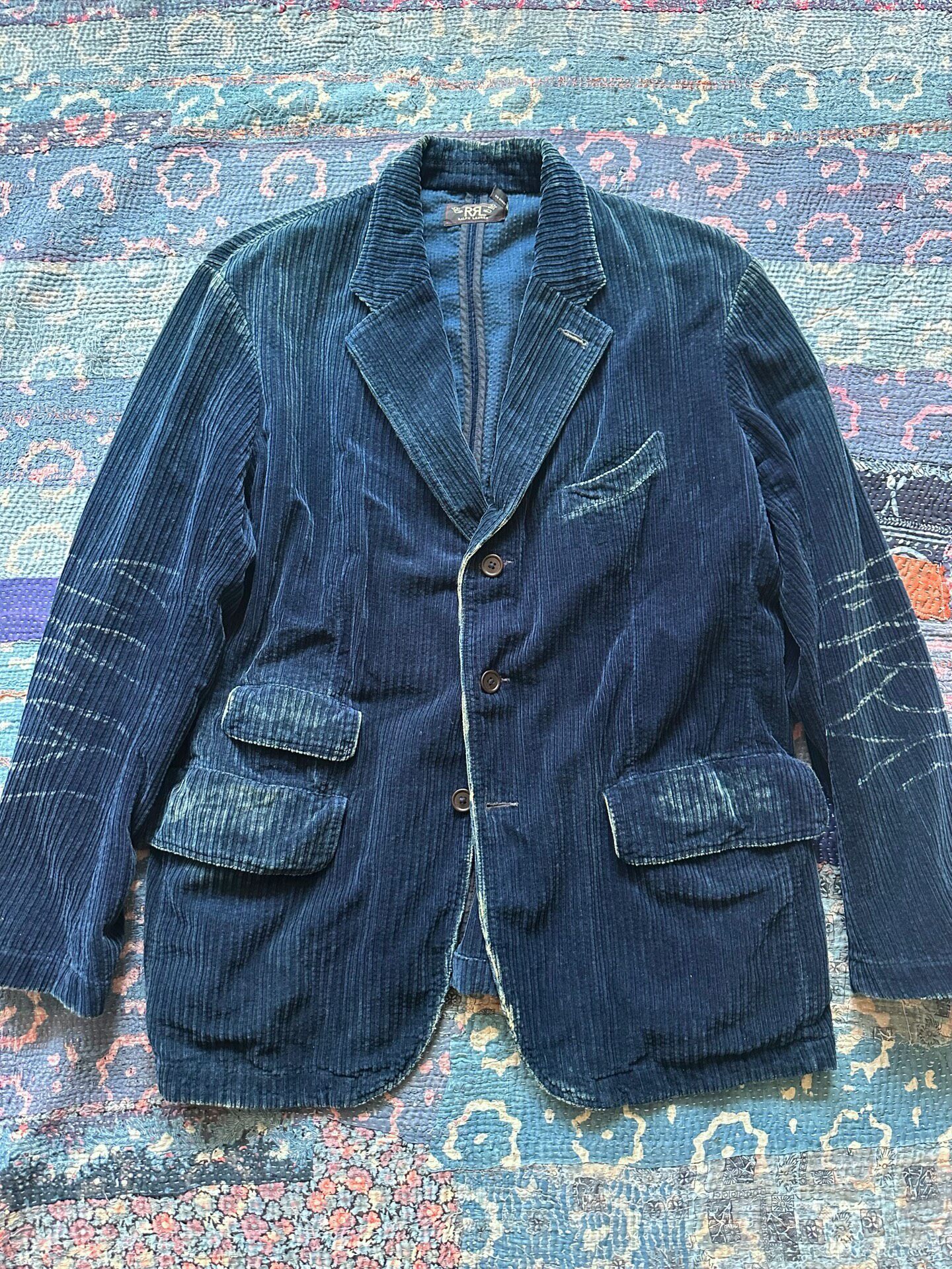 RRL Indigo Corduroy Suit Jacket