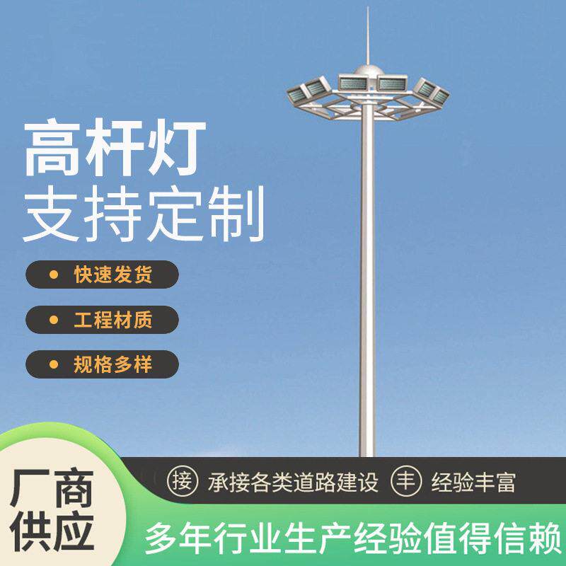 圆盘led杆灯20米户外广场灯篮球场灯市电升降自动照明路灯
