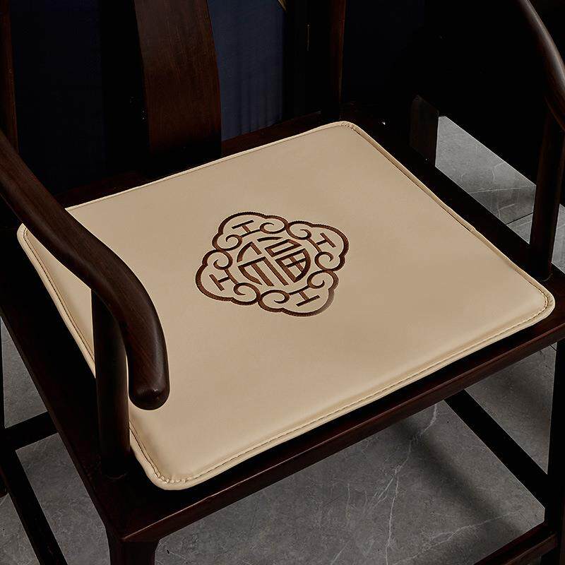 冬夏两用薄款透气凉席中式实木椅子垫凳子餐椅圈椅茶桌椅子皮坐垫