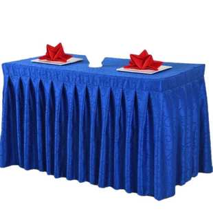 展台会议室桌布台裙桌裙方形长条桌套罩酒店餐桌布艺台布厂家直销