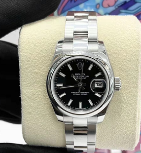 先鉴后发 98新26mm劳力士女装日志型179160黑盘自动机械女士腕表