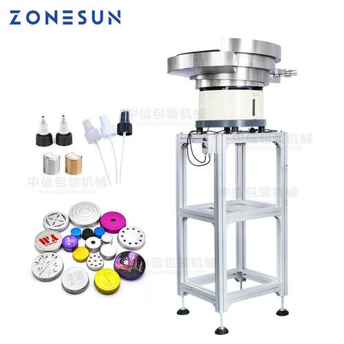 ZONESUN 全自动振动盖给料机泵喷雾器上盖给料机瓶碗分拣机旋盖机