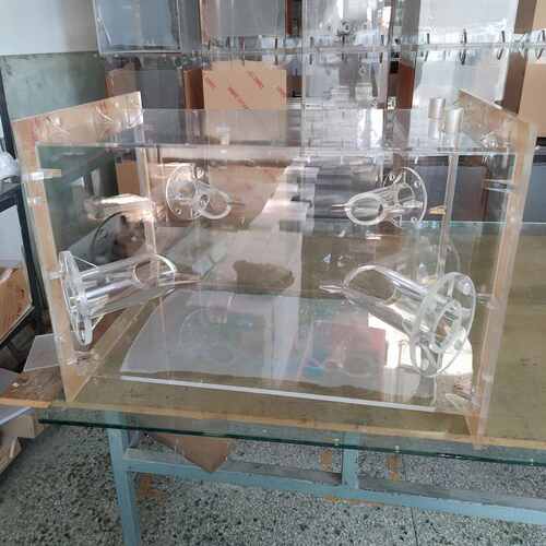 高精度透明亚克力法兰方型管道大型有机玻璃实验仪器定制加工