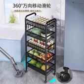 厨房置物架落地多层收纳架菜篮子杂物可拆卸蔬菜小推车零食菜架子