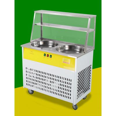 鹏音鲁瑞炸酸奶机商用单、双煎锅网红炸冰机炸水果牛奶水果炸冰淇淋凌瑞