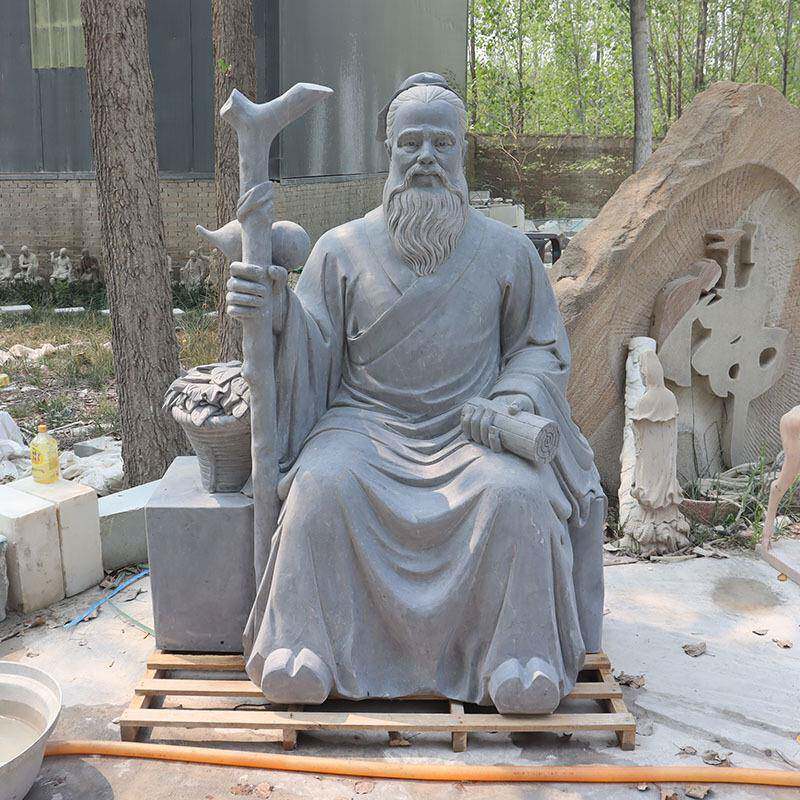 石雕孙思邈神医雕像青石华佗李时珍古代名医石像学校医院人物摆件