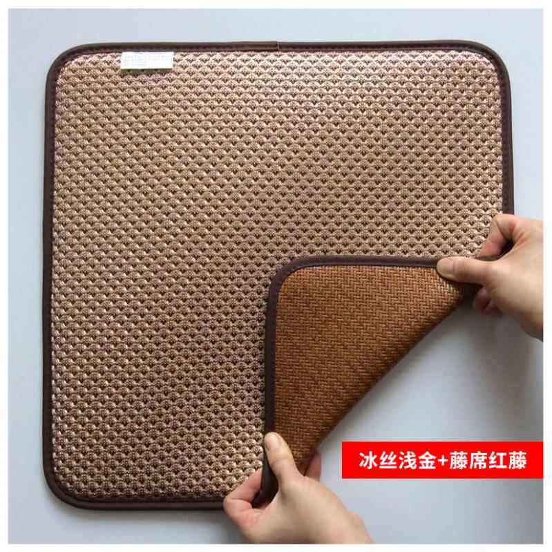 新夏季降温垫木草双面藤垫冰丝绸老板椅办公电脑椅座垫方垫餐椅垫