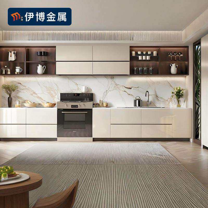 厂家直供304不锈钢橱柜台面厨房厨柜吊柜家用灶台整体一体置物柜