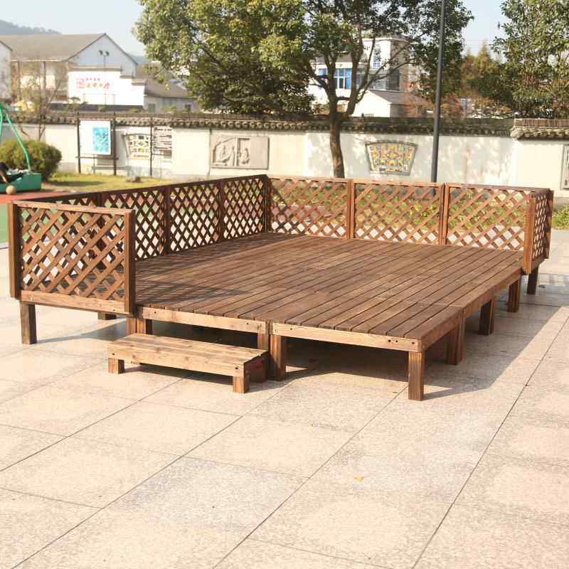 户外碳化防腐木地板露台婚庆表演可移动舞台阳台花园别墅庭院平台