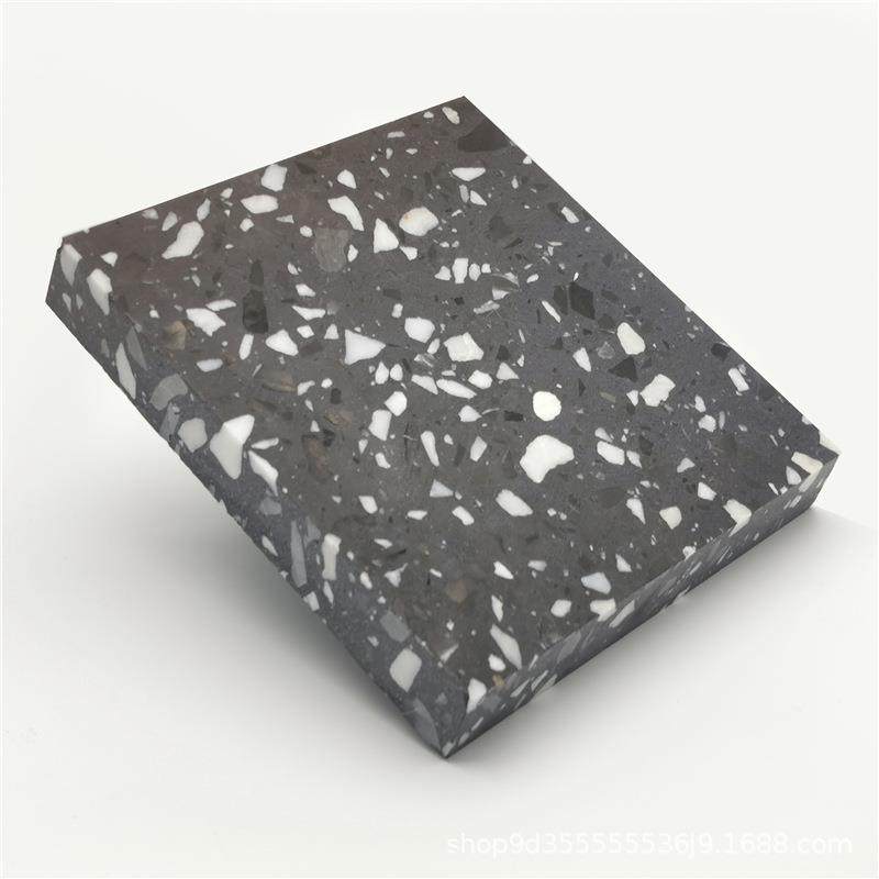 黑色水磨石厂家人造地石板预制无机磨石面墙水IYH面庭院滑地铺防