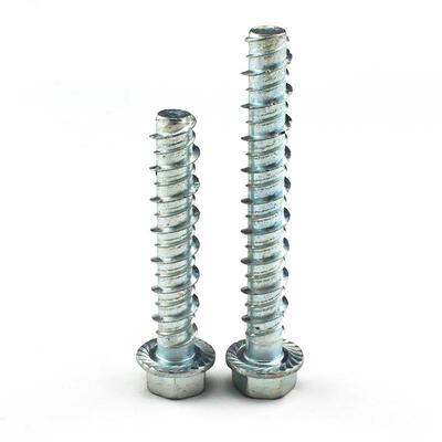 m12六角法兰混凝土螺纹自切锚栓可重复安装易拆卸无应力水泥螺丝