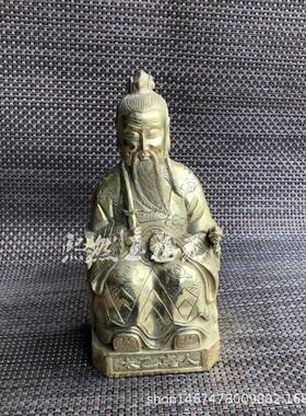 纯铜太乙真人铜像摆件风水黄铜太乙天尊神像家居装饰工艺品
