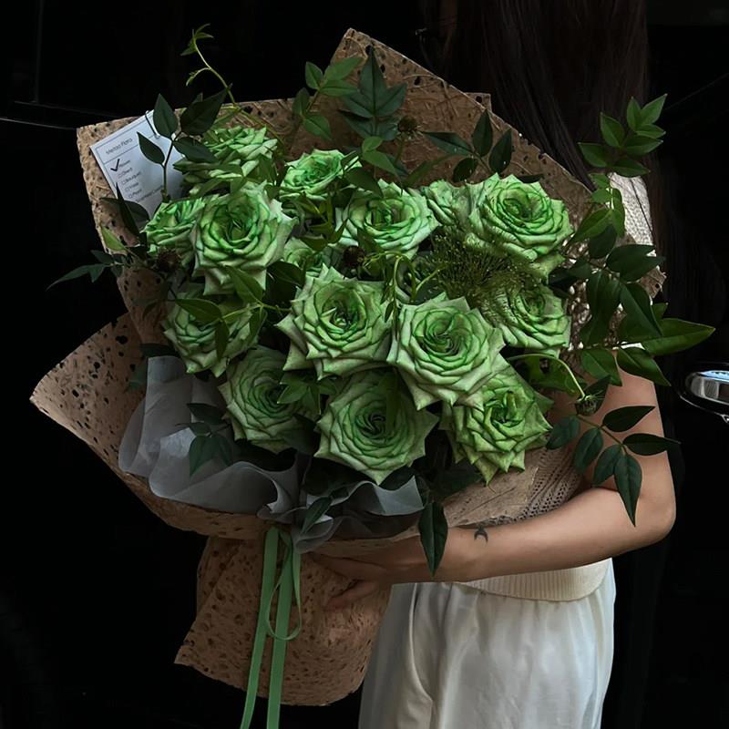 佛罗里达苏格兰绿玫瑰花束鲜花同城速递配送上门生日杭州上海北京