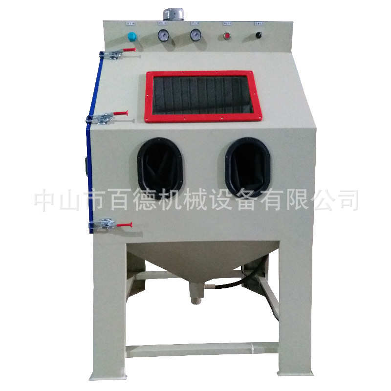 手动喷砂机百德工业用小型不锈钢箱式喷砂机铝合金干式喷砂机厂家