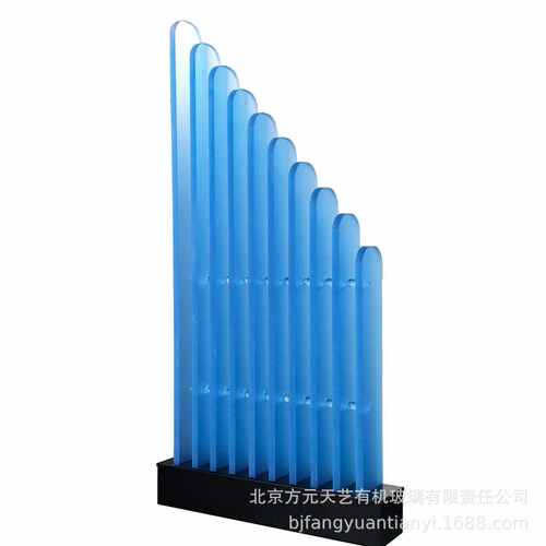 力渐变发光摆梯形屏风亚克台办led蓝色隔家居档摆件装饰品公室