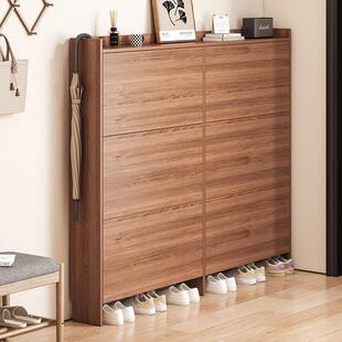 翻斗鞋柜家用门口一体靠墙收纳柜进门玄关置物柜简易防尘小窄鞋架