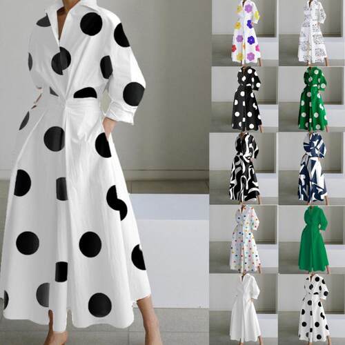Sleeveless Solid Color Lapel Long Dresses Midi Dresses