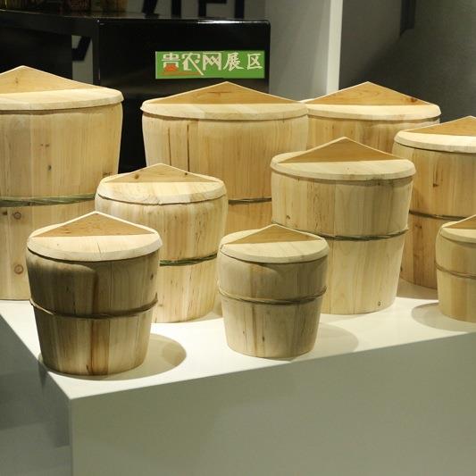 贵州木制蒸饭桶餐具笼架提锅竹制蒸笼饭甑子饭团大木桶传统竹编