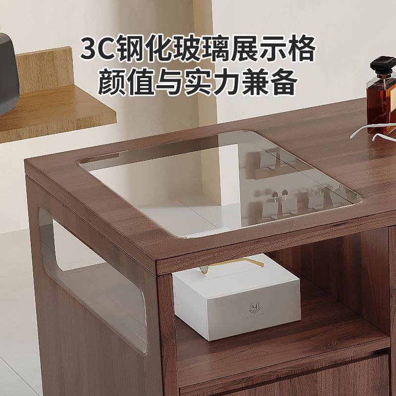 服装店中岛柜流水台女装饰品摆件展示柜台店铺陈列台中古风收银台