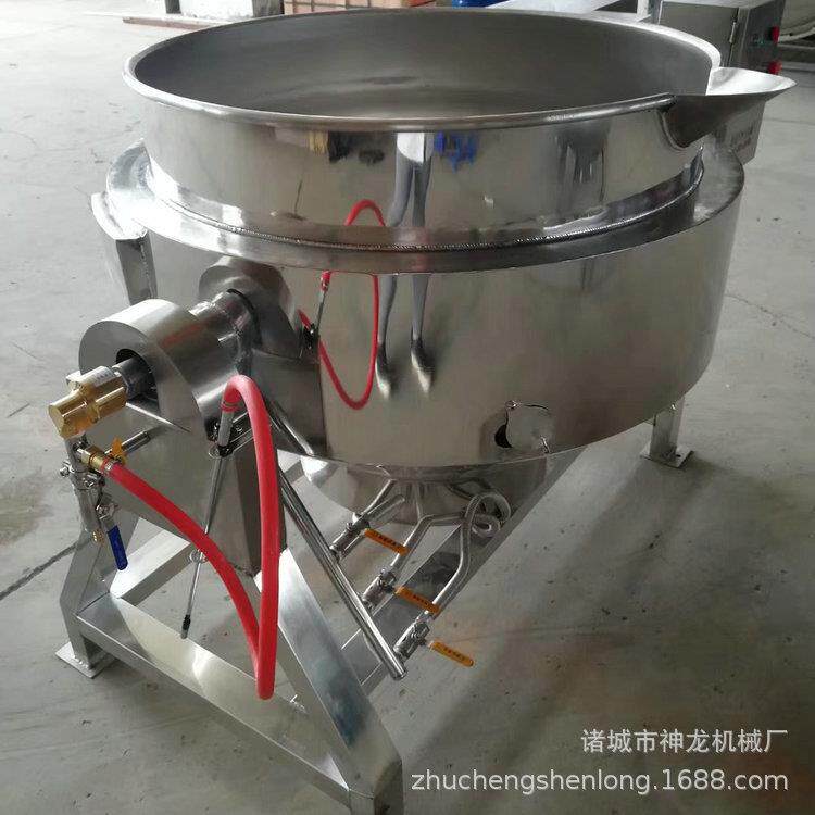 机械不锈钢夹层锅可倾蒸煮锅制造锅底加热均匀升温快