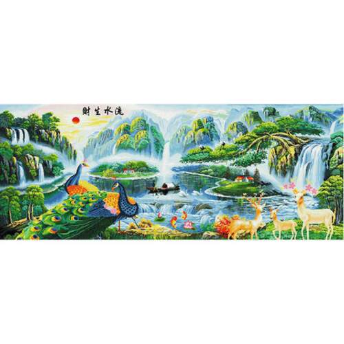 满钻客厅大幅山水风景 钻石秀十字绣点钻砖石画套