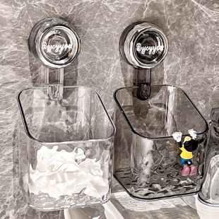 旋转轻奢吸盘置物架二次棉柔巾擦脸巾卫生间废弃洗脸巾收纳盒壁