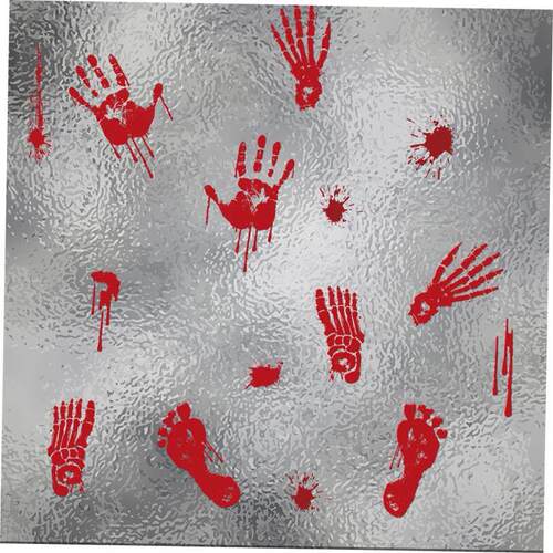 Halloween party decorations blood handprints window stickers
