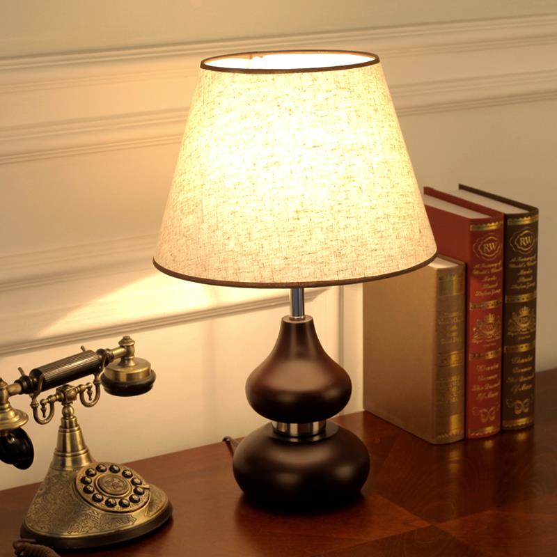 高档中式古现典复古木质台灯 室床头书房馨代调光LED温中卧古创意