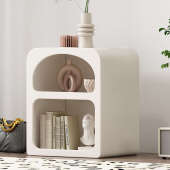 奶油感网置卧室床头柜几风红柜简约设计现代边物收纳洞穴艺术白色