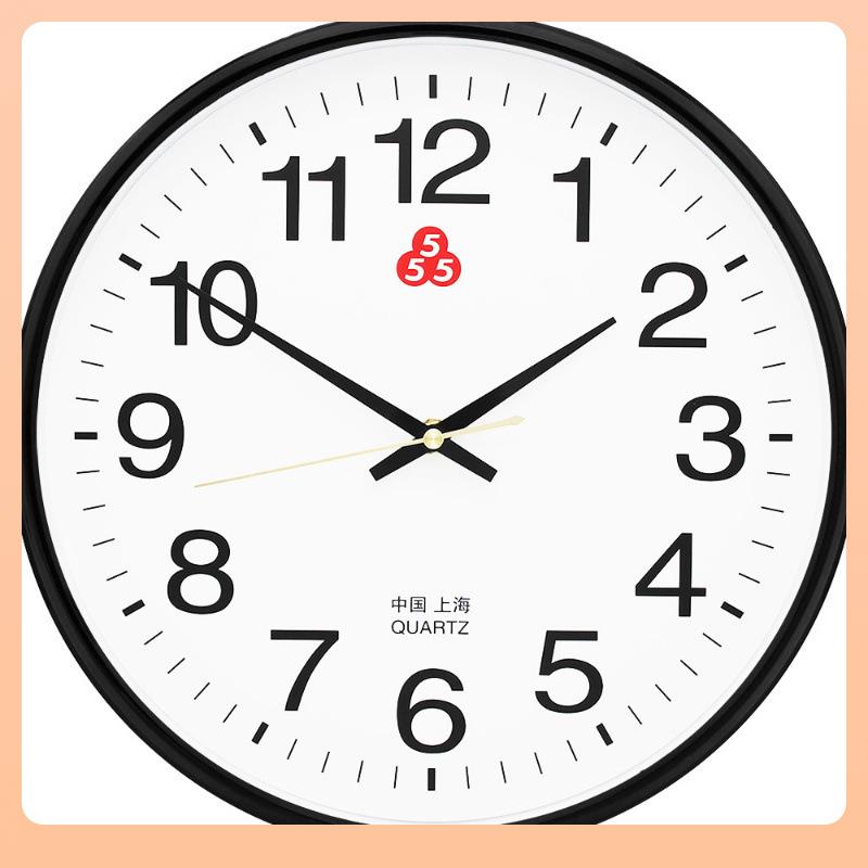 ?上海555石英钟挂简墙Fh($%p^l时客厅挂钟家用挂墙钟表钟静音牌约