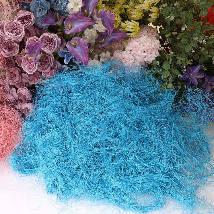 场地布置麻丝麻丝节日场景细彩色拉菲真草婚庆填充物