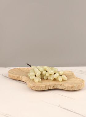 现简约黄洞石不规则云朵果盘托盘桌面摆件客厅餐厅茶几家居饰品