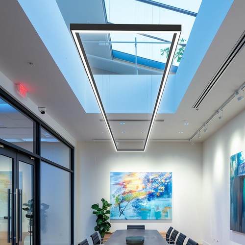 办公室吊灯无极调光长方形眼灯941会议9室7高显色无缝接护长条拼