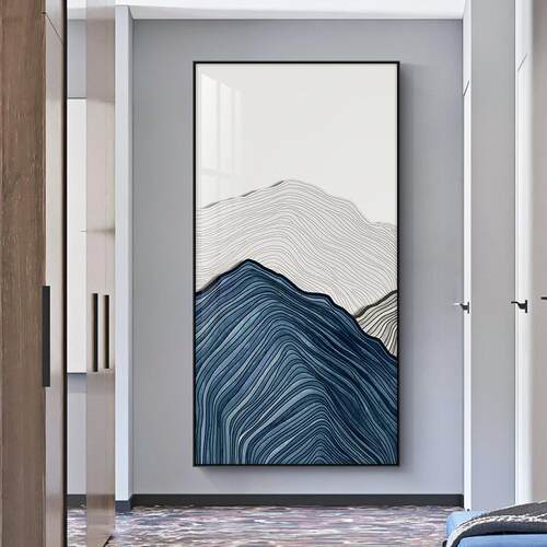 靓蓝山脉 玄关装饰画现代简约客厅落地画走廊壁画抽象山水挂画