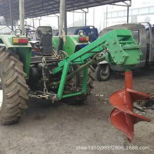 四轮悬挂式地钻机锰钢钻头挖坑机大棚桃树立柱打桩机参数