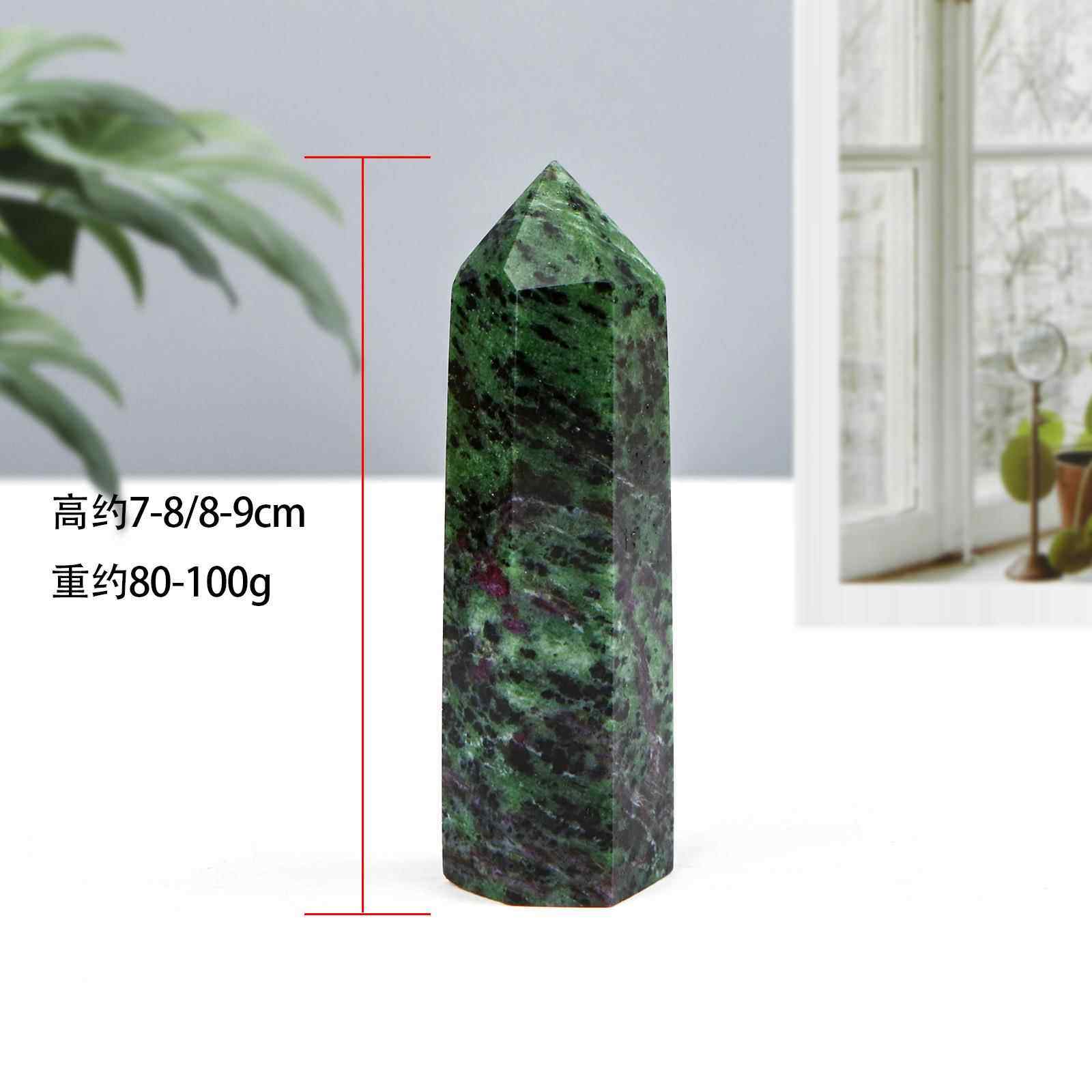 新然水晶红MYO绿宝石单天柱子原石打磨摆件家尖居热卖促品销
