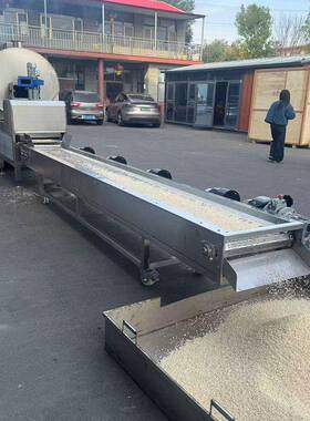 定制大型炒糯米流水线设备 连续式炒米机 商用型电磁炒货机炒米机