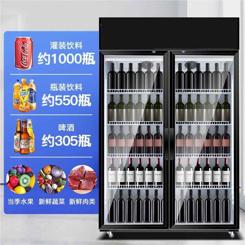 饮保料展示柜冷藏冰柜355鲜冷双开门饮冷用柜商单门啤酒冰箱立式