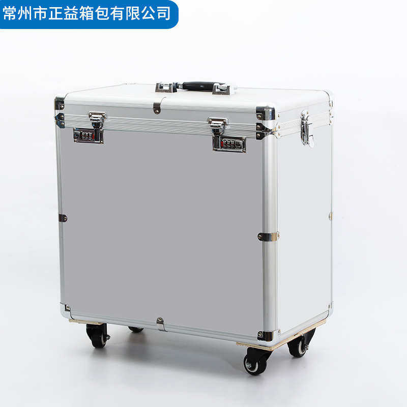 供应铝合金拉杆箱家具维修箱带轮子防震家居贴膜五金工具箱收纳箱