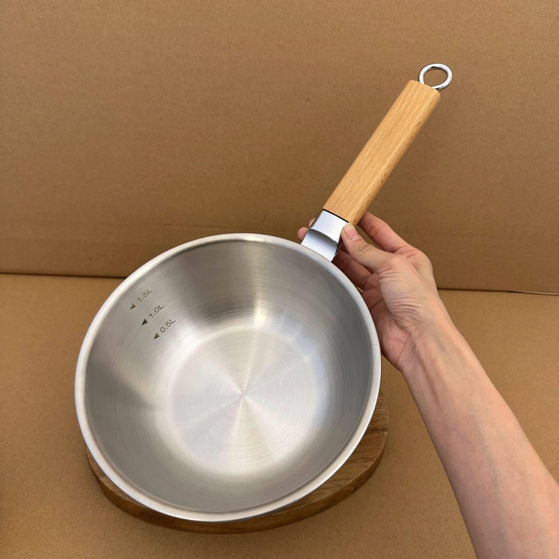 食品级高端特厚316不锈钢一人食小炒锅加厚电磁炉专用炒锅小号