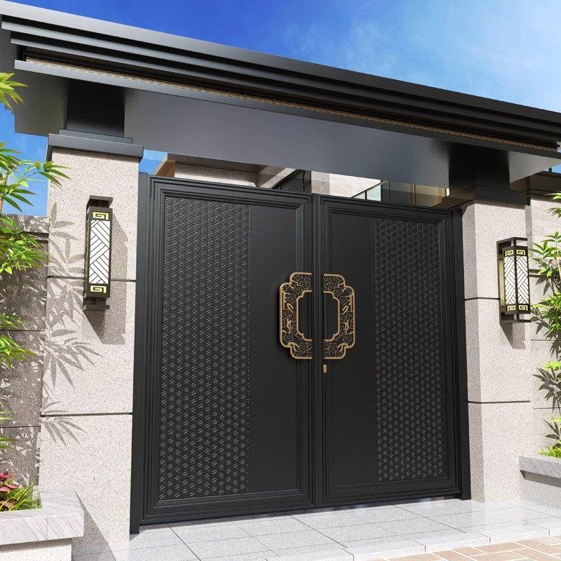 铸铝别墅大门铝合金庭院中式铝艺门楼户外单双开农乡村自建房栅栏